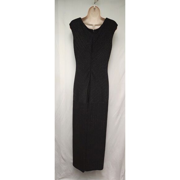ALEX EVENINGS Womens Black Scoop-Neck Maxi Fit + Flare Dress 10 - Picture 2 of 9